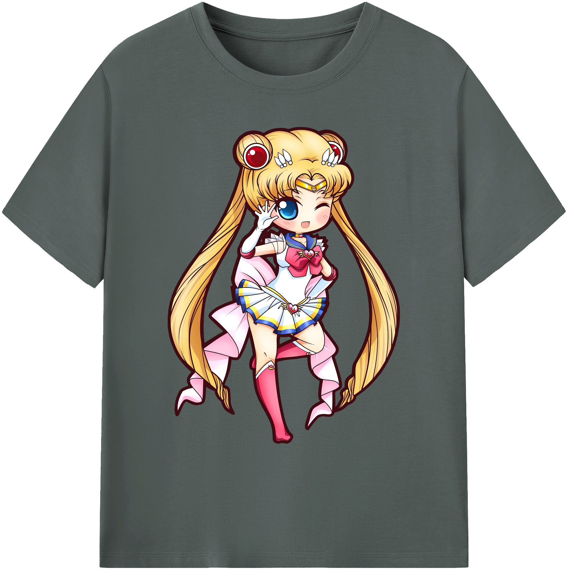 （画像用） 美少女戦士セーラームーン 月野 うさぎ つきの うさぎ Sailor Moon Tsukino Usagi 綿100％ メンズ半袖Tシャツ｜肌触りやわらか＆通気性